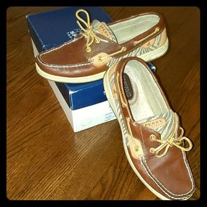 COPY - Womens Sperry Top-Sider Bluefish Tan/Zebra Sequin